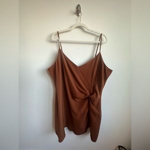 Abercrombie Rusty Brown Gathered Mini Dress - Size XL